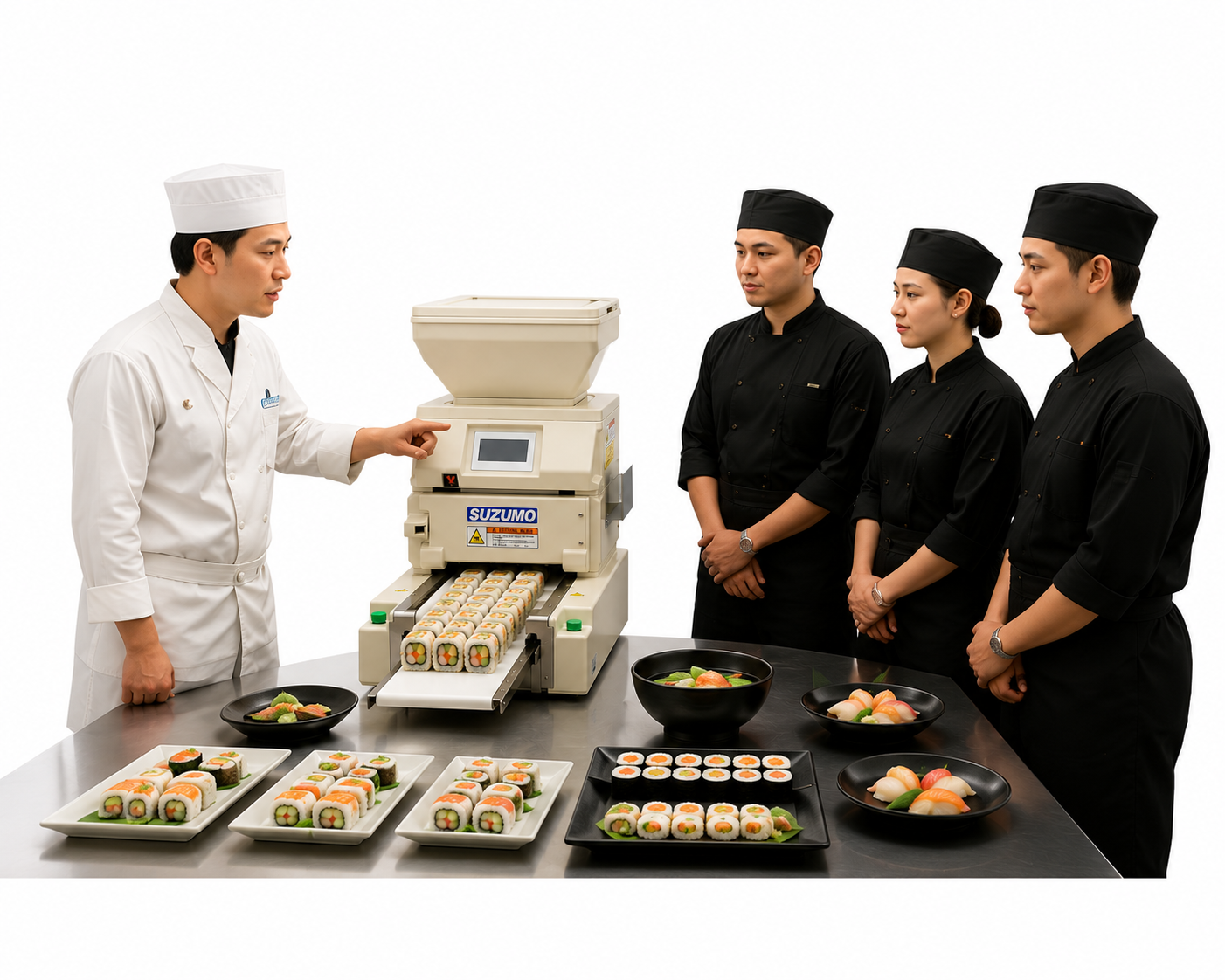 Suzumo sushi machine training and demonstration
