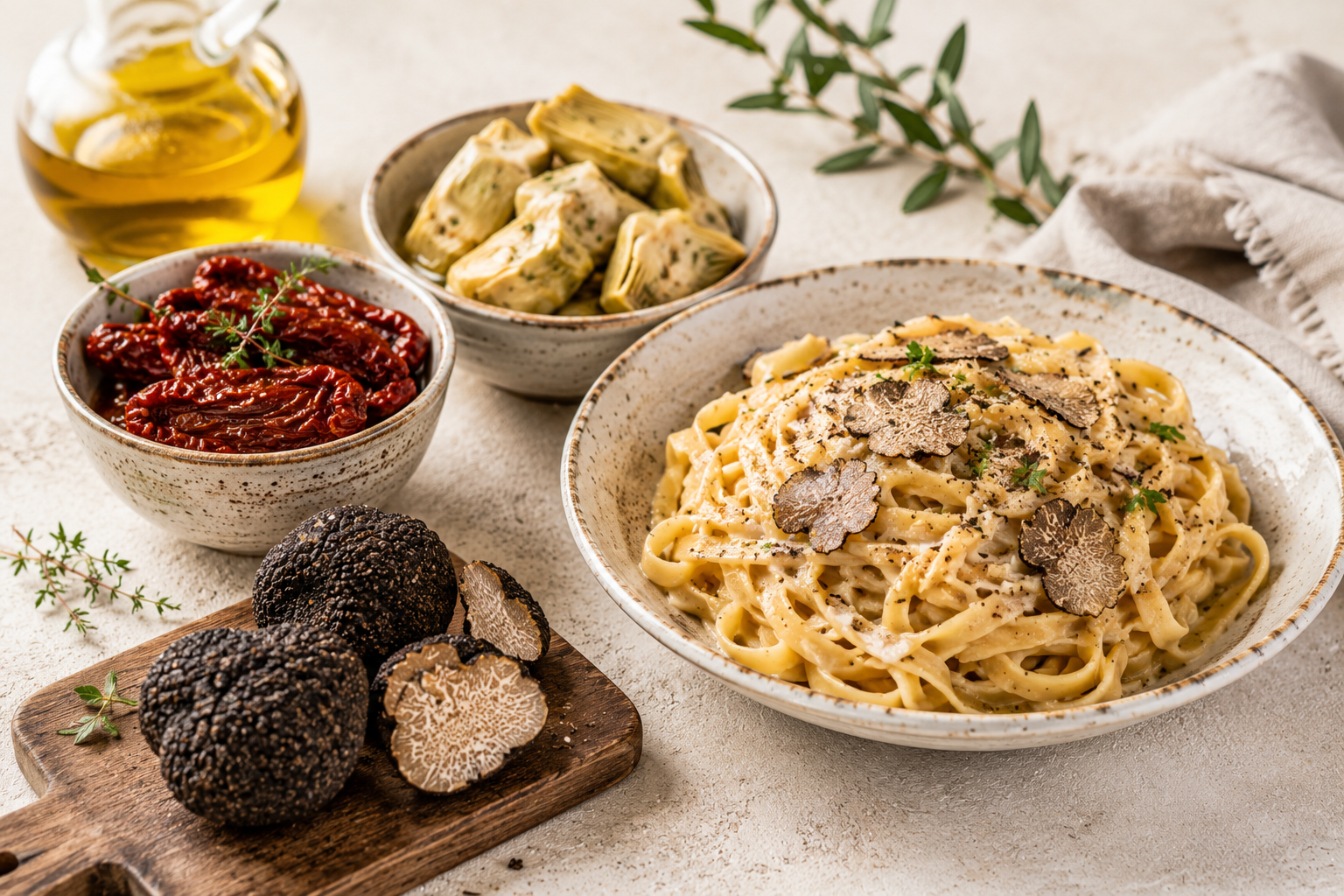 Italian pasta with fresh ingredients
